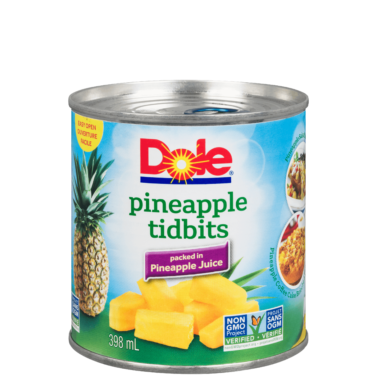Dole Pineapple Tidbits 398mL, 24 Count