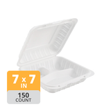 Aybak-73 Hinged PP 3-Comp Take-Out (7 x 8 x 2.8in), 150 Count