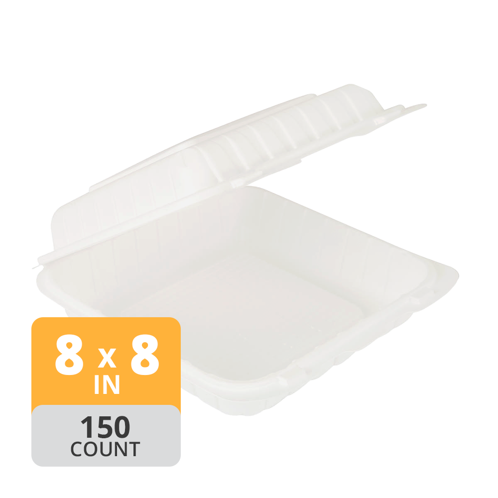 Aybak-81 Hinged PP 1-CompTake-Out (8 x 8 x 3in), 150 Count