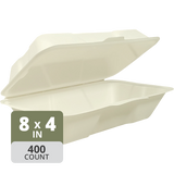 Fiber-84 Hinged Rectangular Hotdog (8.5 x 4.5 x 3in), 400 Count