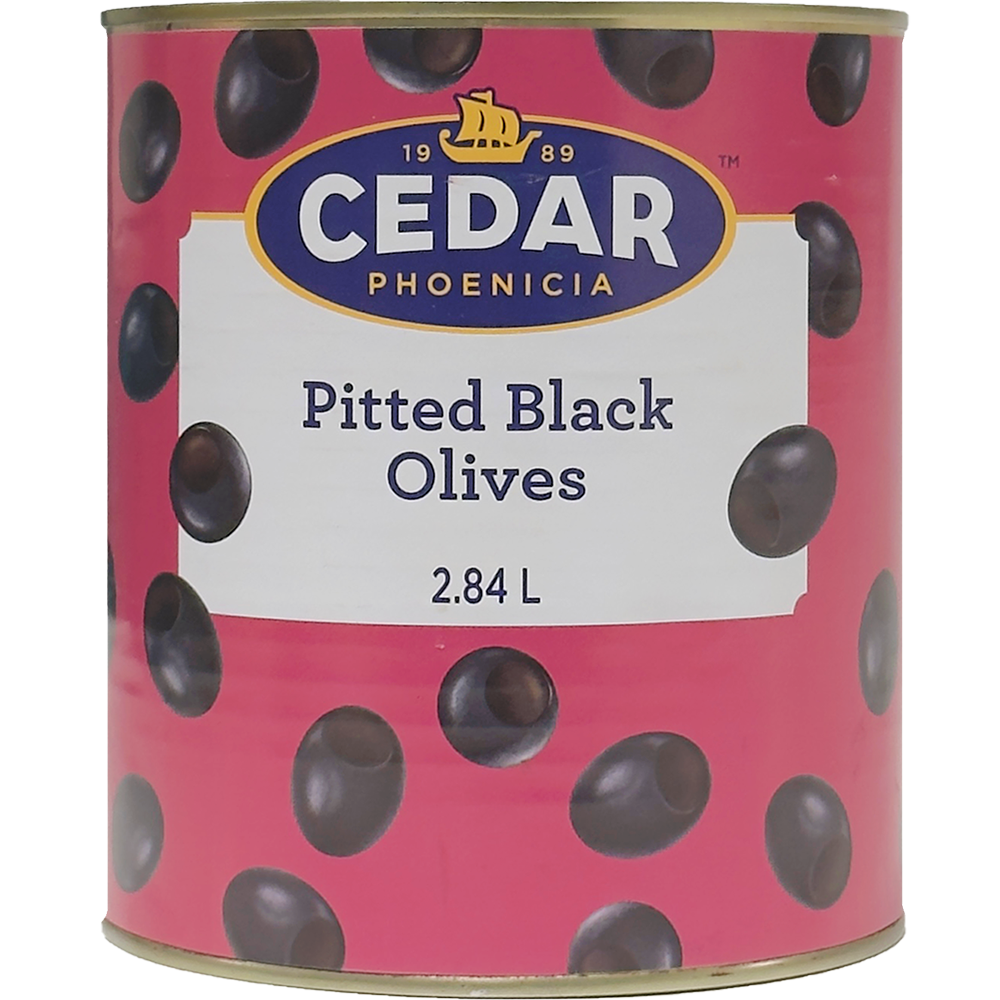 Cedar Black Olives (Whole, Pitted), 2.84L