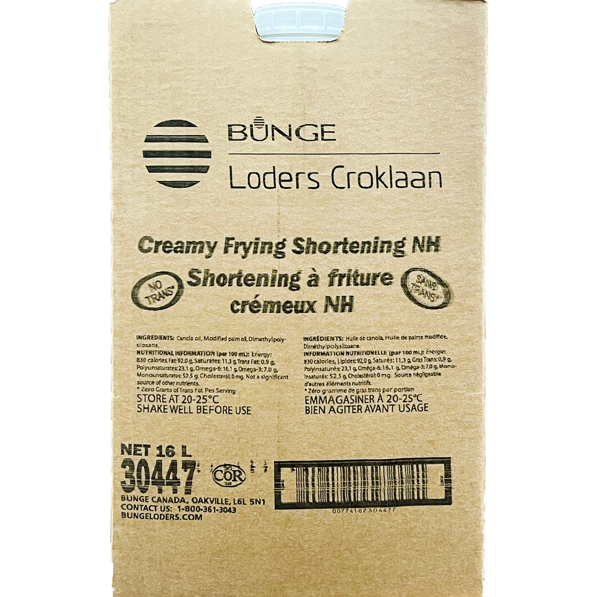 Bunge Creamy Frying Shortening NH 16L