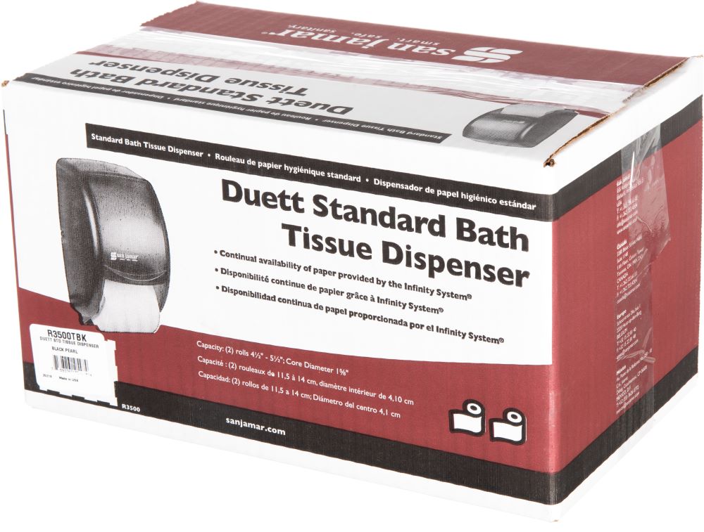 San Jamar Bath Tissue Dispenser (Double Roll, Universal, Gray) 1 Count