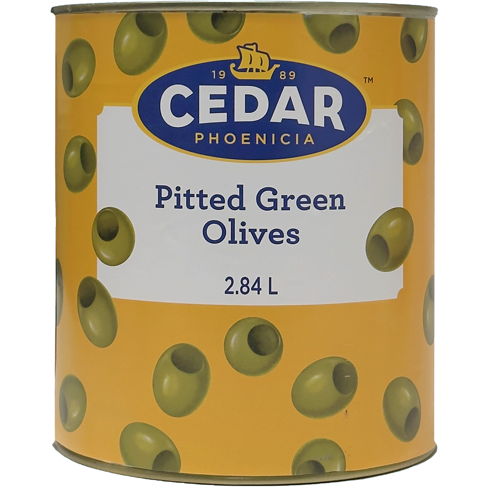 Cedar Green Olives (Whole, Pitted), 2.84L