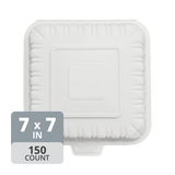 SavyPak Hinged PP Take-Out (7 x 7 x 2.8in), 150 Count