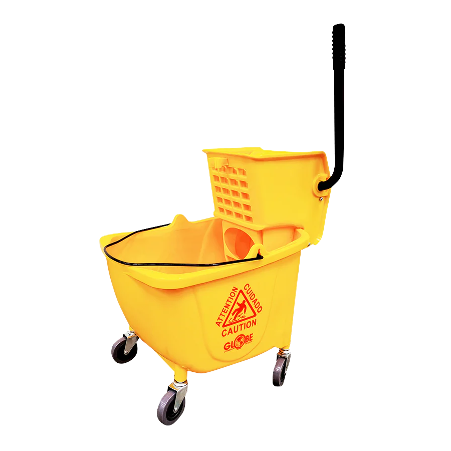 Globe Bucket & Wringer, (35Qt/33L, Yellow, Sidepress)