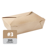 Paper Take-Out Container (Natural #3, 1950mL/66oz), 200 Count