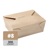 Paper Take-Out Container (Natural #8, 1300mL/45oz), 200 Count