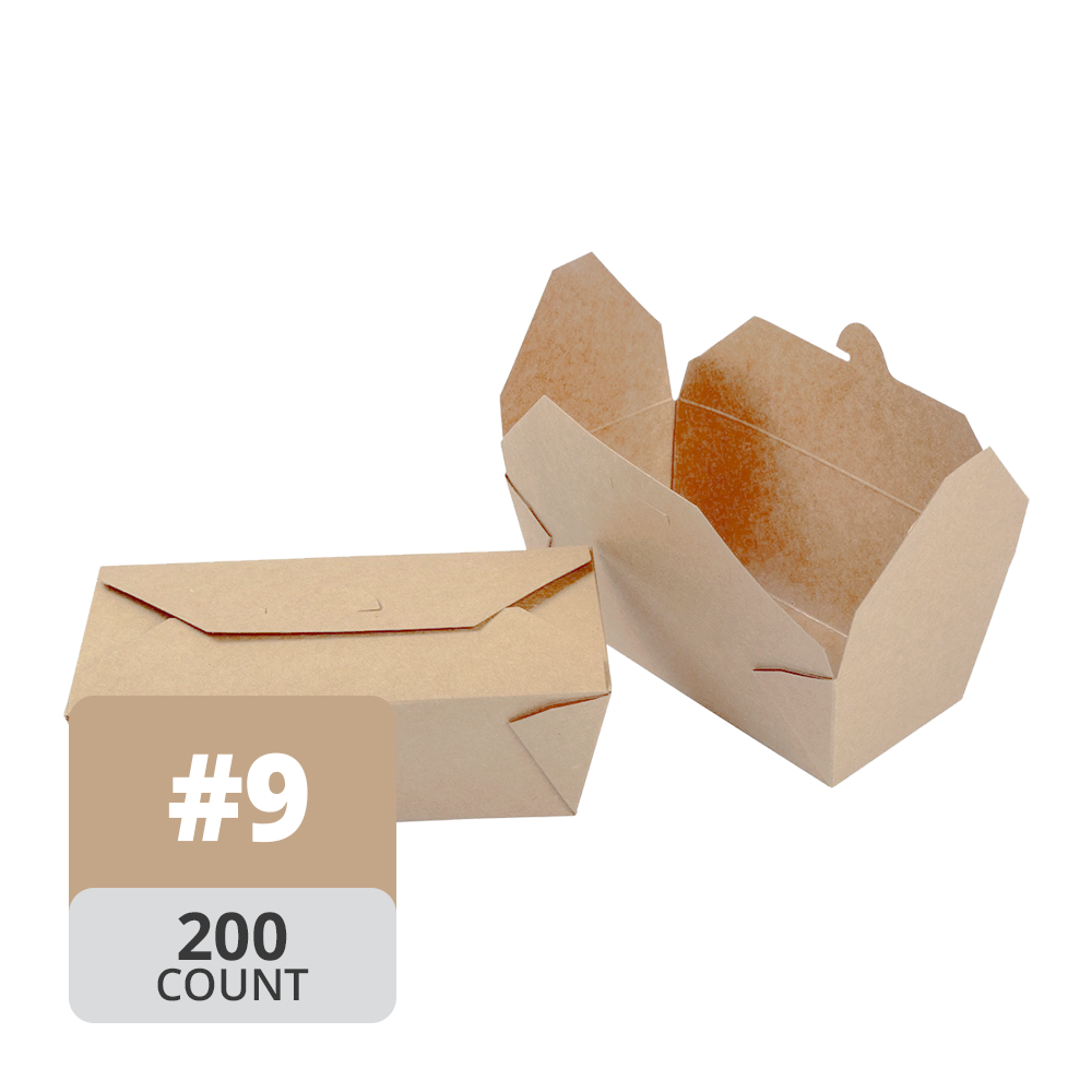 Paper Take-Out Container (Natural #9, 1650mL/55oz), 200 Count