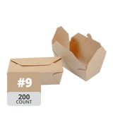 Paper Take-Out Container (Natural #9, 1650mL/55oz), 200 Count
