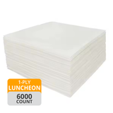 MPI Luncheon Napkins (1-Ply, 12in x 12in, 1/4 Fold, White), 6000 Napkins