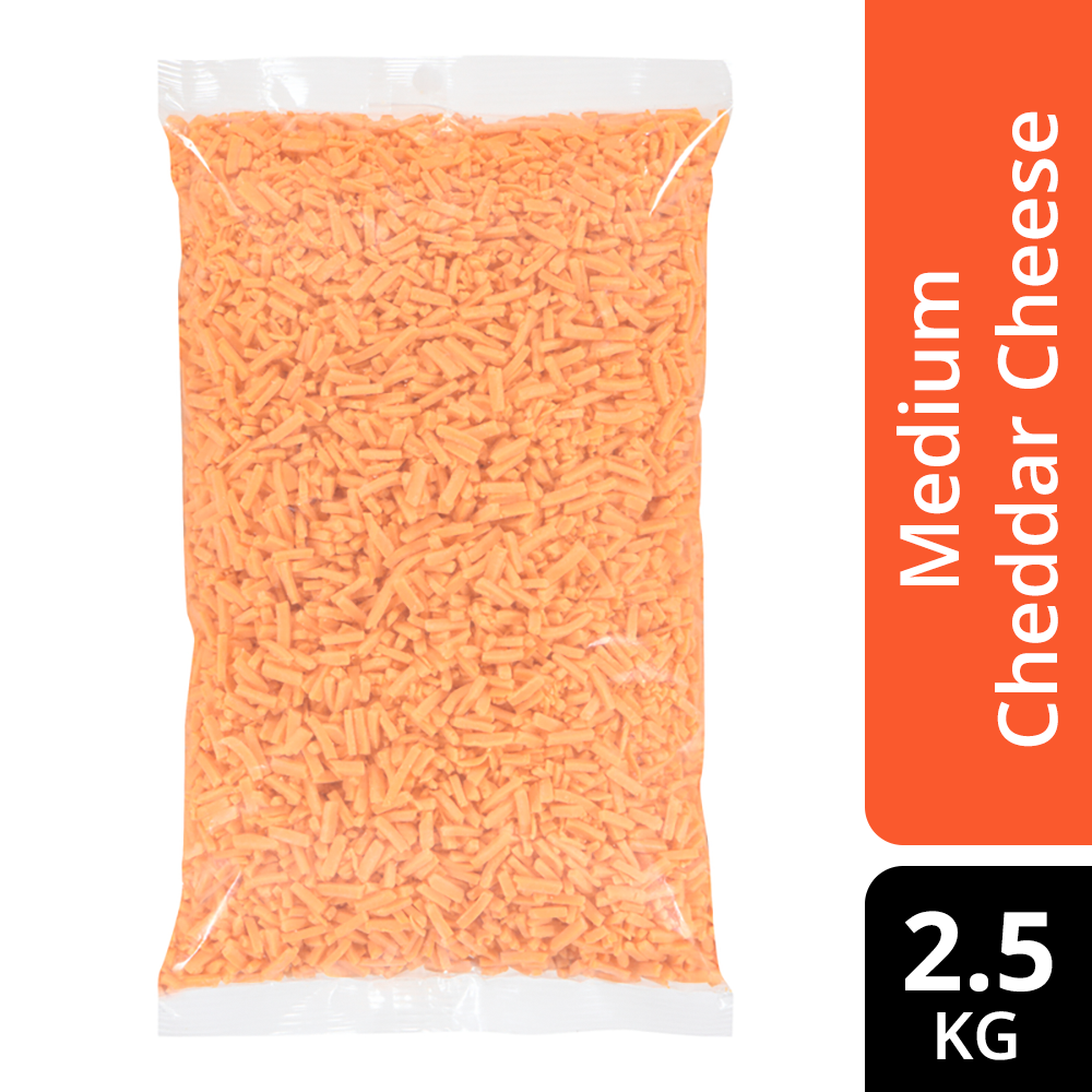 St-Albert Cheddar  Cheese Medium Shred (33%M.F., Coloured), 2.5kg