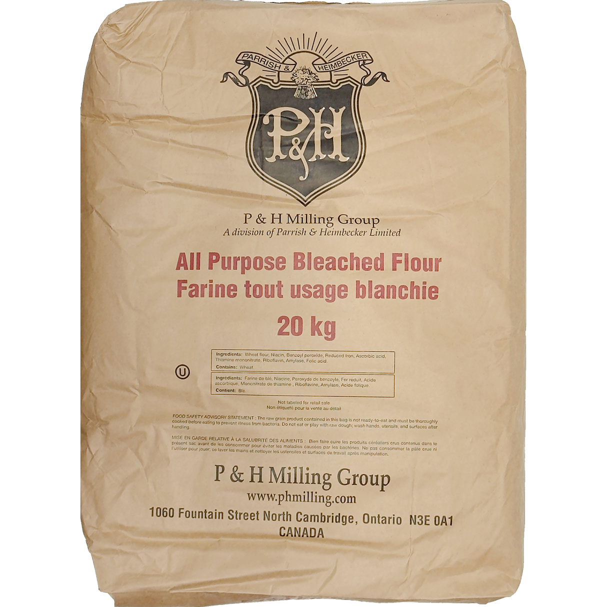 P&H Milling All-Purpose Flour, Bleached - 20kg
