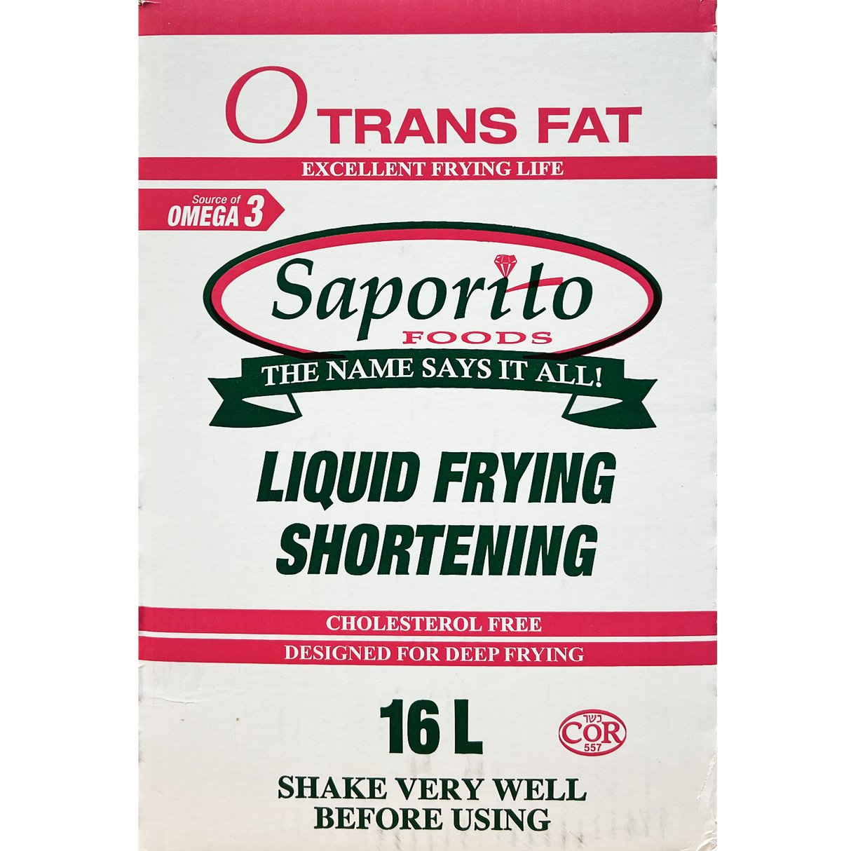 Saporito Premium Liquid Vegetable Shortening Jib, 16L
