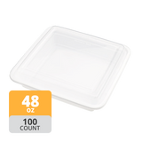 Square PP Container & Lid (48oz, Premium), 100 Count