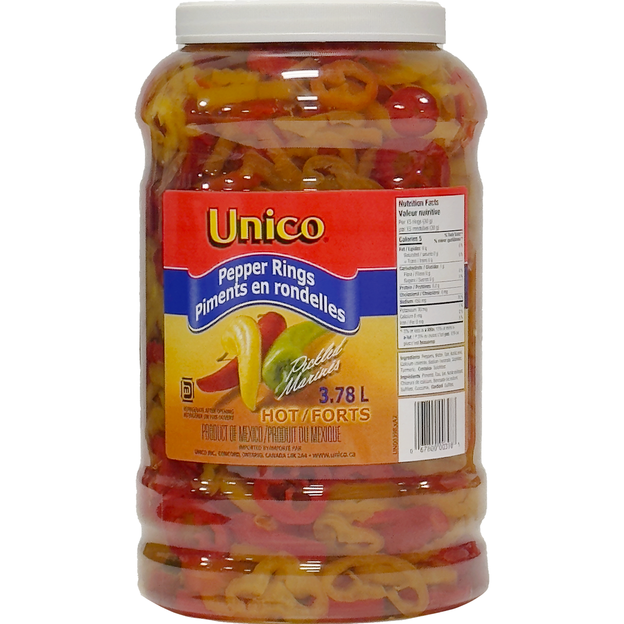 Daniel's Hot Banana Pepper Rings 3.78L, 4 Count