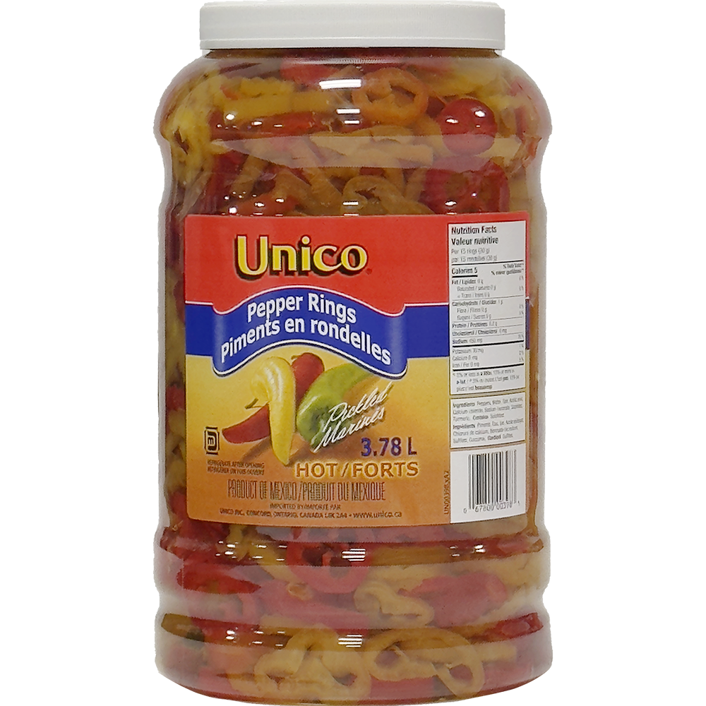 Daniel's Hot Banana Pepper Rings 3.78L, 4 Count