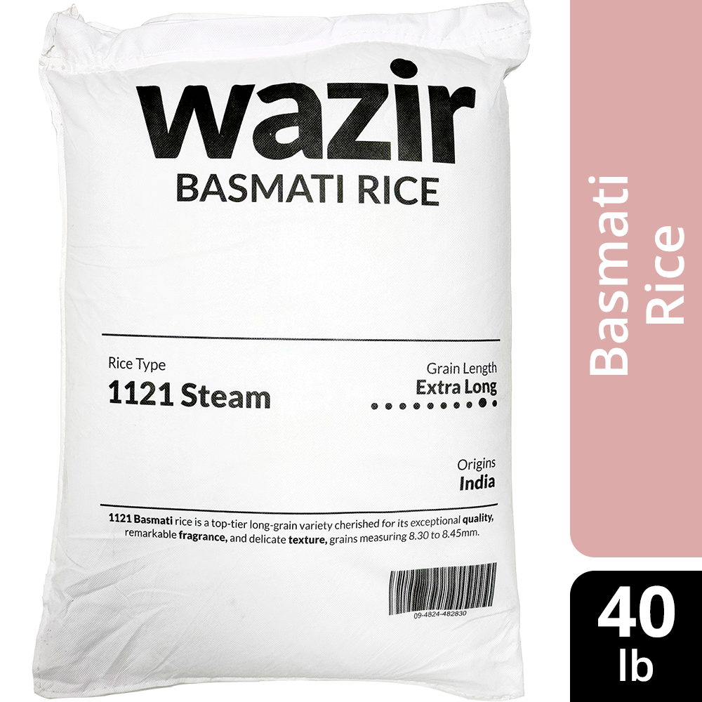 Wazir Premium Basmati 1121 Rice, 40lb/18.1kg