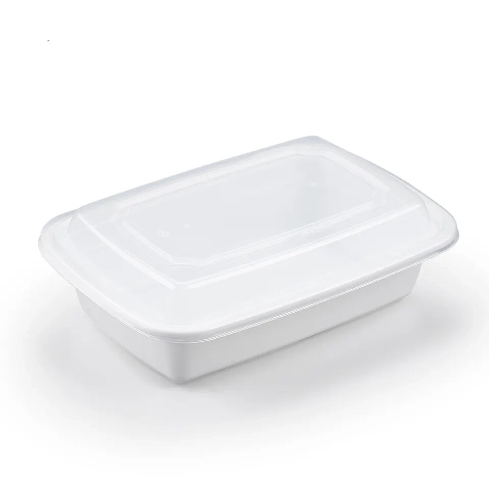 Rectangular PP Container & Lid (28oz, Standard), 150 Count