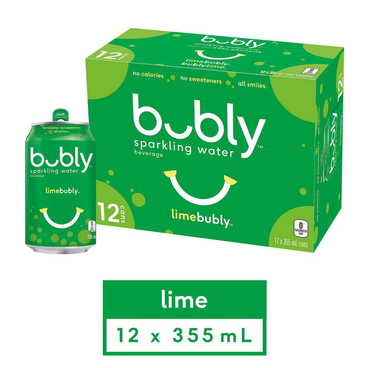 Lime Sparkling Water 355mL - 12pk