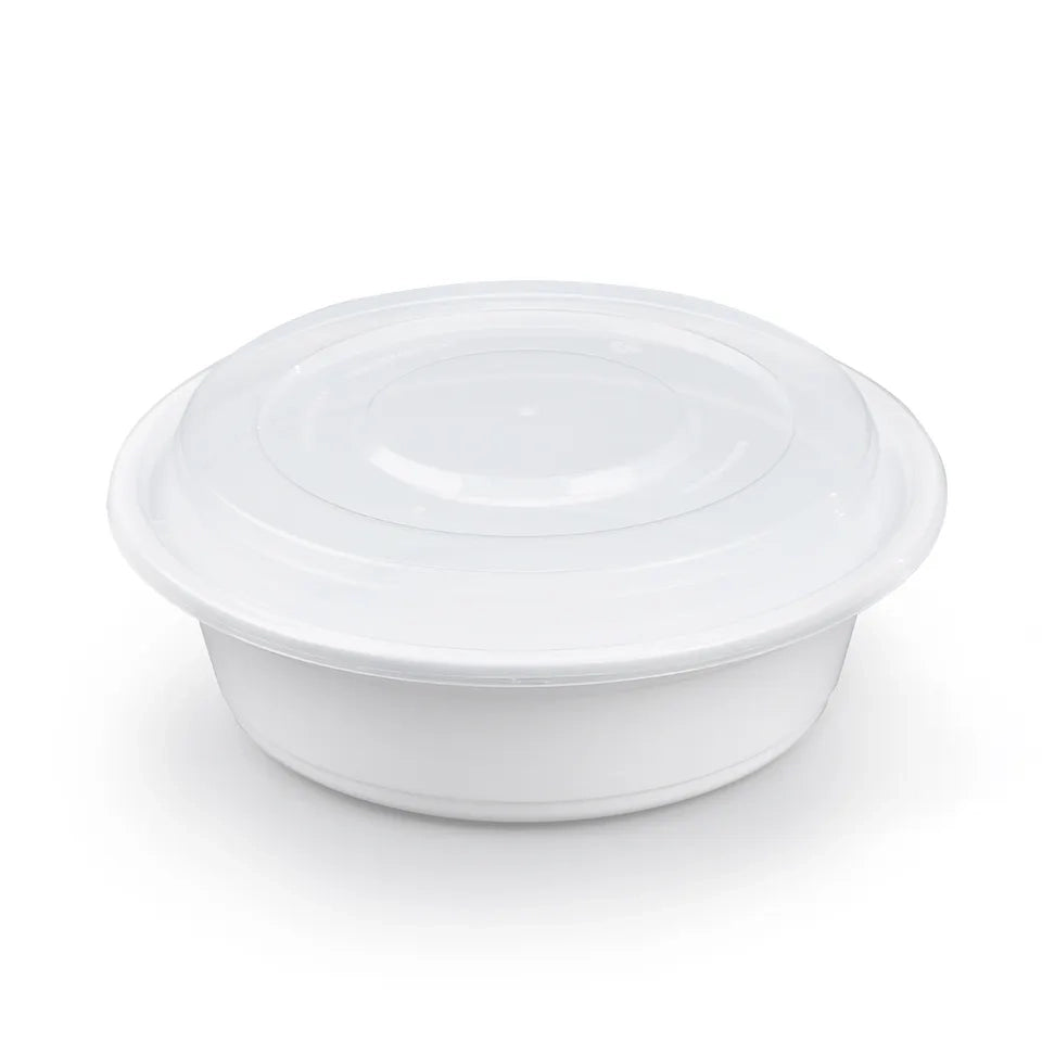 Round 7in PP Container & Lid (32oz, Premium), 150 Count
