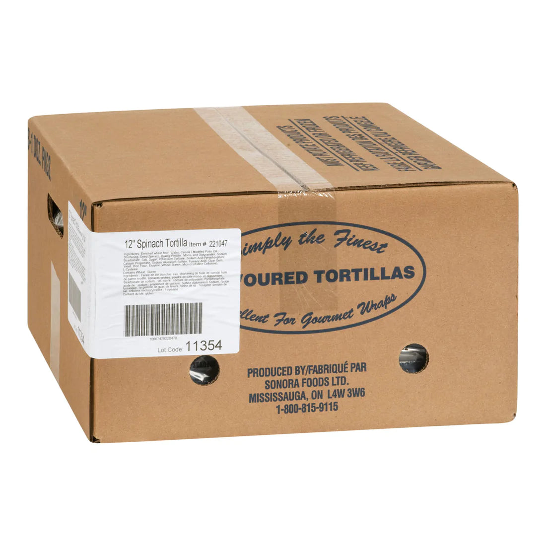 Tortilla 12in Spinach - 96 Count
