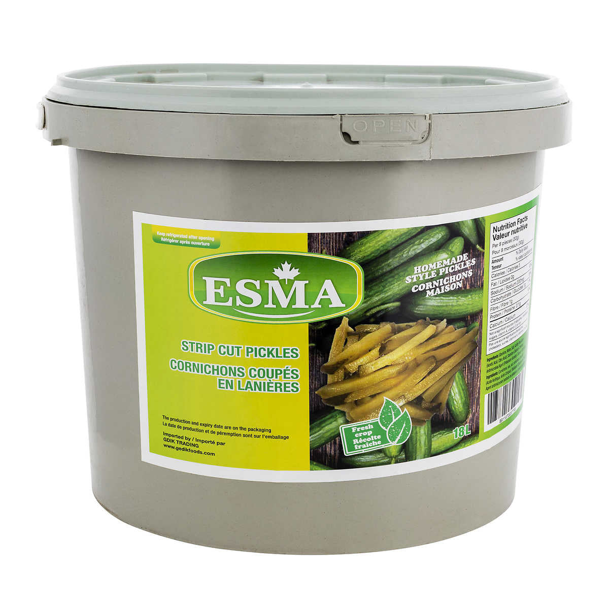 Premium Pickled Cucumber Strip-Cut (Net-10kg), 18L