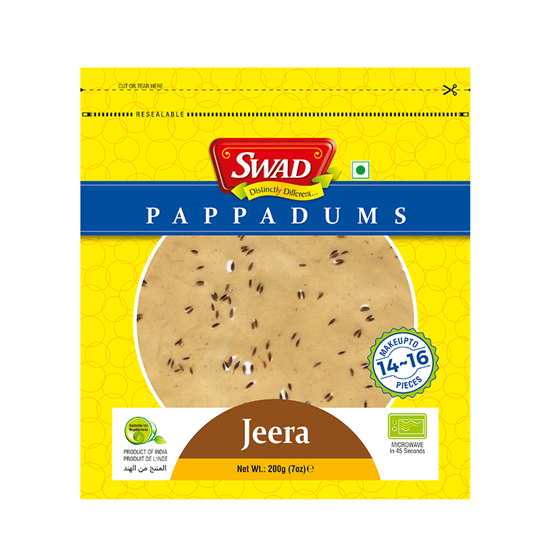 Swad Papad Jeera 200g, 80 Count