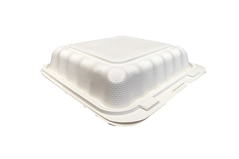 Ecopax PP883S Hinged Container (8 x 8 x 3in, 1-Comp), 150 Count